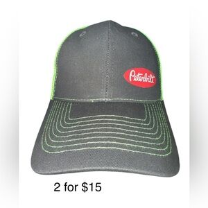 Peterbilt Black and Green Trucker with Adjustable SnapBack closure